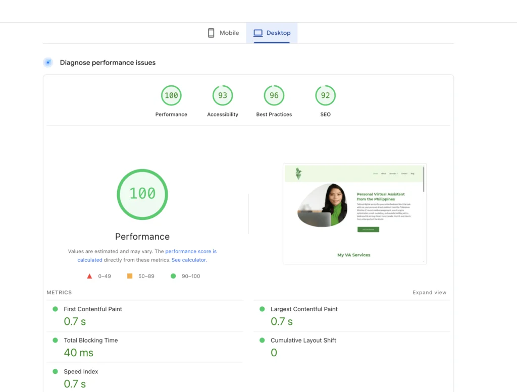 Page inspection, one of my service as a Search Engine Optimization Virtual Assistant from the Philippines